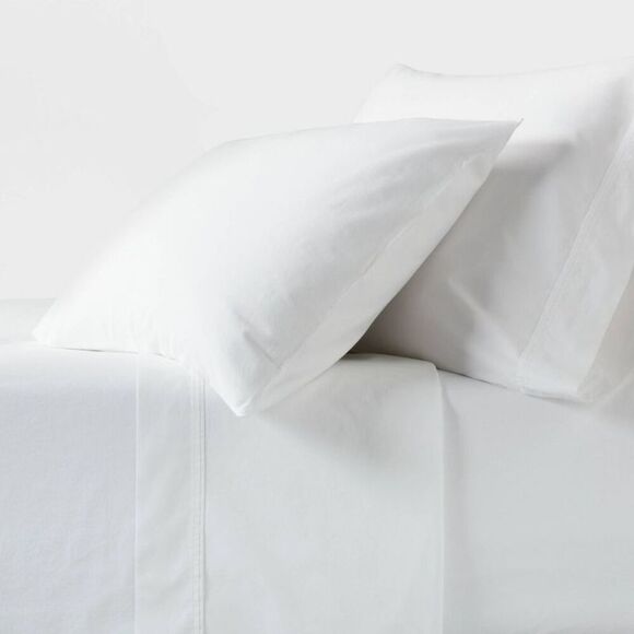 Threshold -  250 Thread Count Organic Cotton Percale  White - Picture 1 of 4